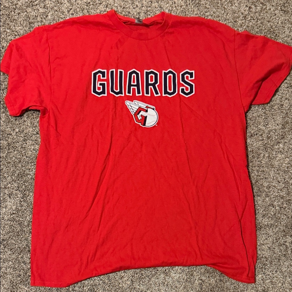 Gildan Red Guards Cleveland Guardians Heavy Cotton T-Shirt